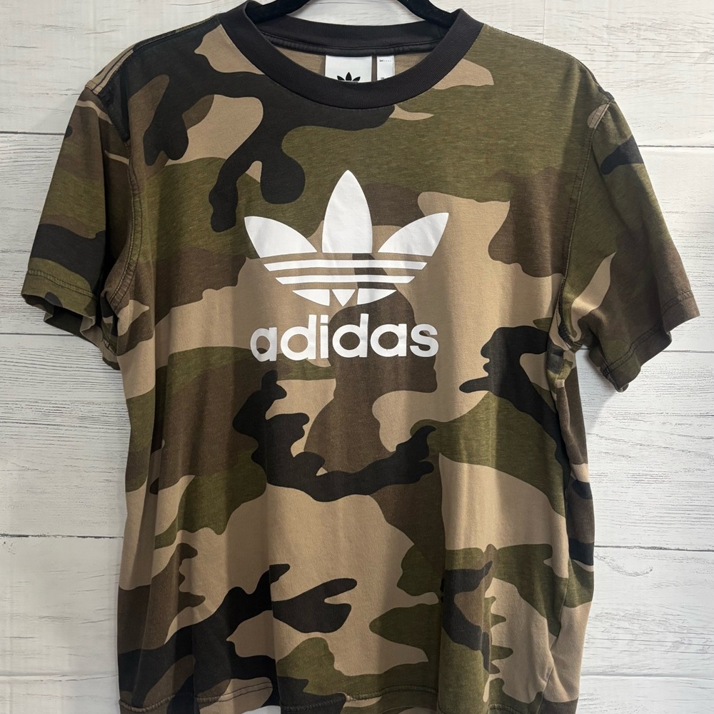 Adidas Camo Trefoil T-Shirt Unisex Size Medium Streetwear Graphic Tee - Picture 2 of 7